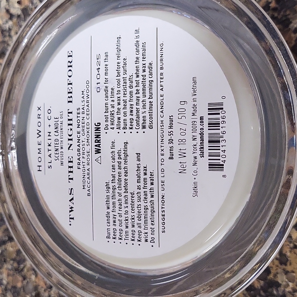 'Twas the Night Before 4 Wick Candle (Homeworx by Slatkin & Co.) - Picture 3 of 3